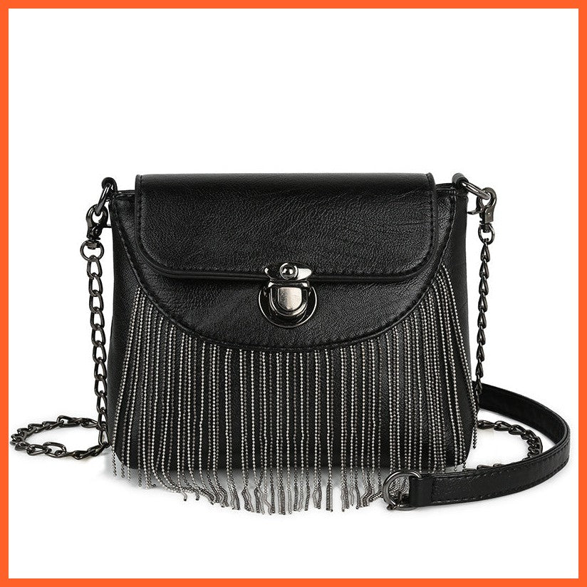 Handbag Women'S Rivet Tassel Shoulder Crossbody Chain Bag