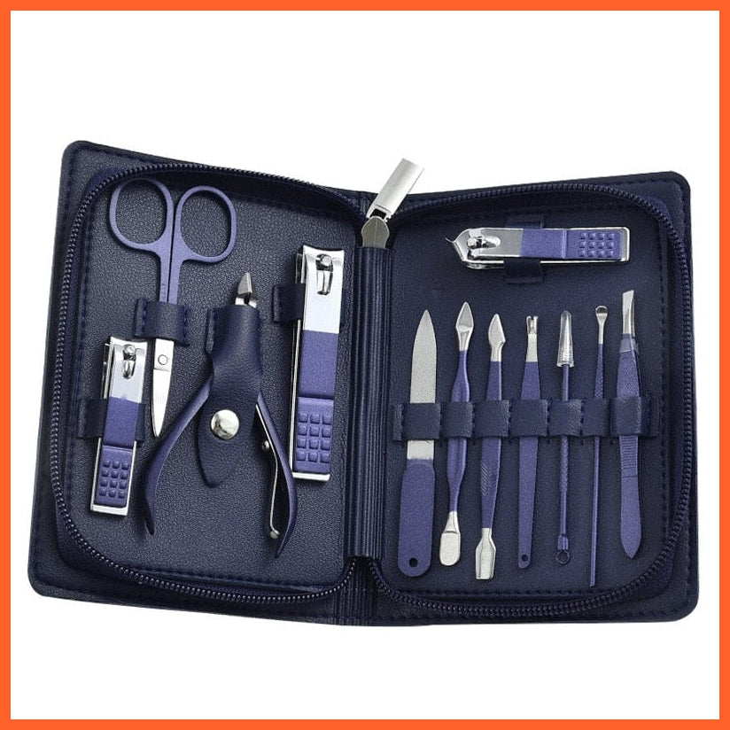 whatagift.com.au 12in1 Stainless Steel Pedicure Manicure Set | Nail Clippers Cutter Tools Kits Travel Case | Travel kit