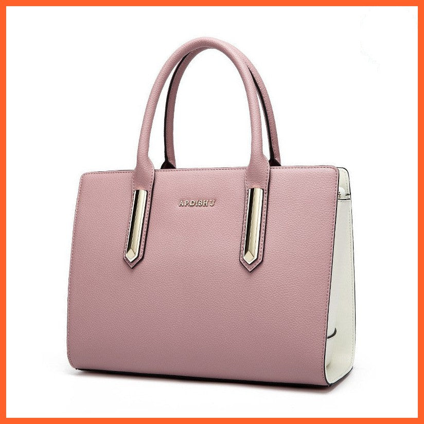 Fashion Contrast Leather Handbag