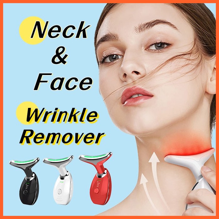 Neck Face Beauty Device Colorful Led Photon Therapy Skin Tighten Reduce Double Chin Anti Wrinkle Remove Lifting Massager