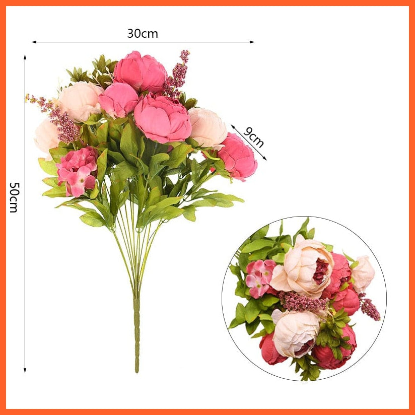 whatagift.com.au 1Bunch European Artificial Peony Flowers Silk Fake Flowers Wedding Party Home Decoration Flower Bouquet Wreath DIY Scrapbooking