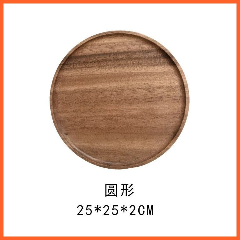 whatagift.com.au 25cm25cm Whole Wood Irregular Oval Wood Pan Plate Saucer Tea Tray | Tableware Set