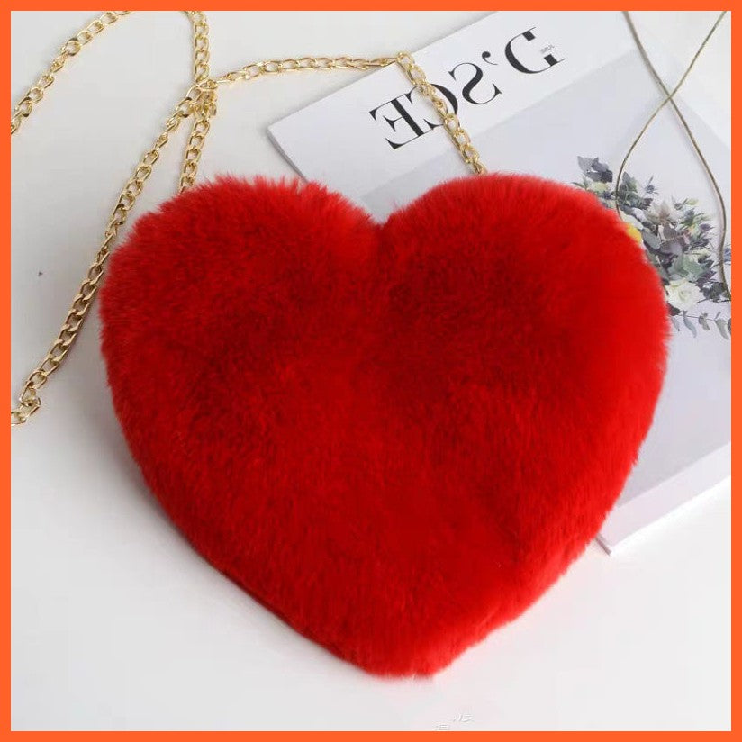 Love Bags For Women Plush Chain Shoulder Bags Valentine'S Day Party Bag