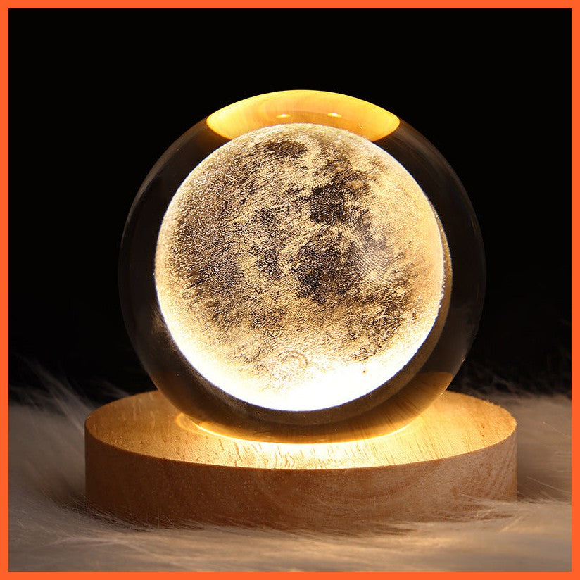 Led Night Light Galaxy Crystal Ball Table Lamp 3D Planet Moon Lamp Bedroom Home Decor For Kids Party Children Birthday Gifts