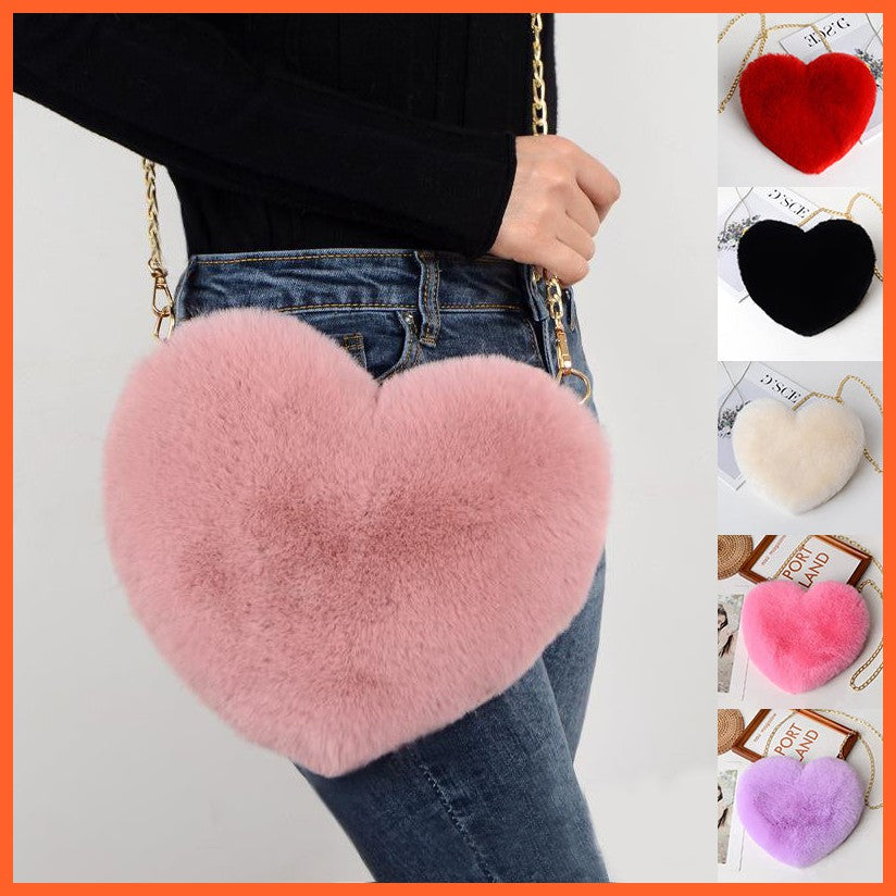 Love Bags For Women Plush Chain Shoulder Bags Valentine'S Day Party Bag