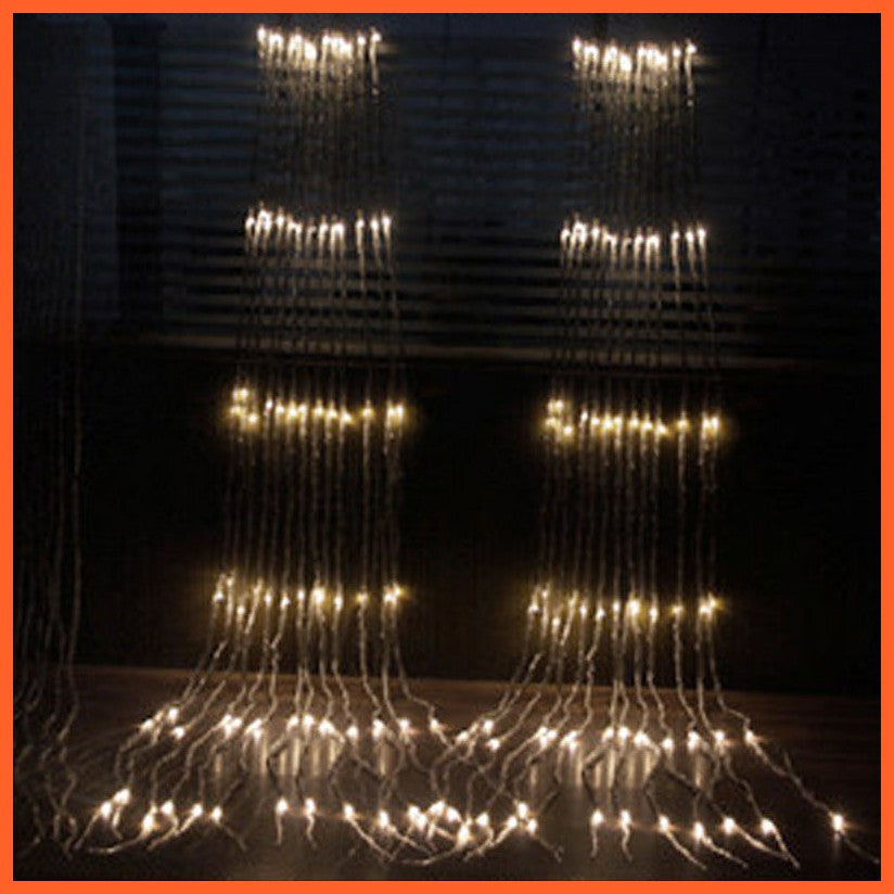 Outdoor Background Layout Of Net Lights And Water String Lights