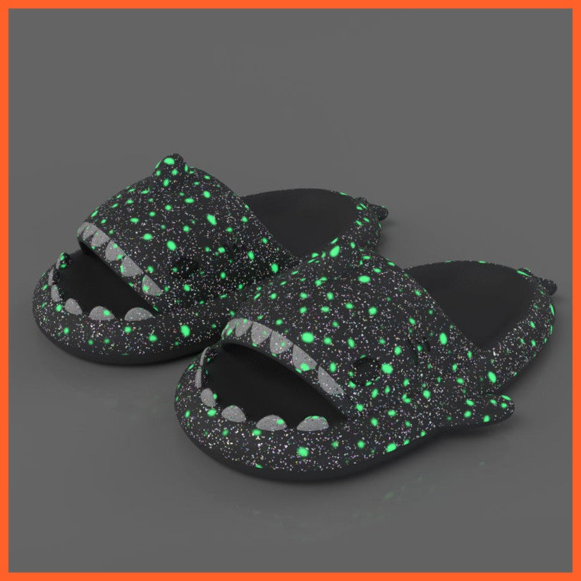 Shark Slippers With Starry Night Light Design Bathroom Slippers Couple House Shoes For Women