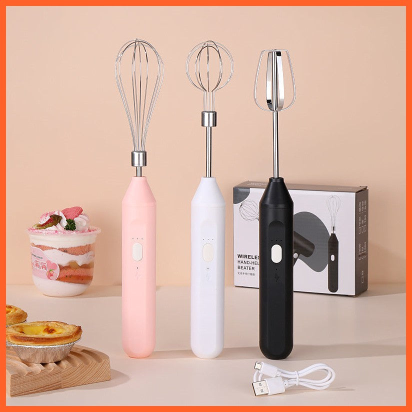 Hand-Held Electric Whisk Household Baking Cake Egg White Whisk Small Straight Handle Whisk Wireless Whisk