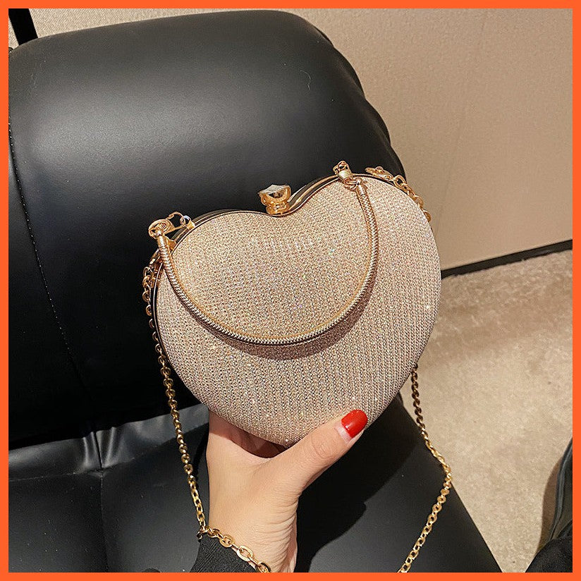 New Fashion Chain Crossbody Explosion Handheld Peach Heart Bag