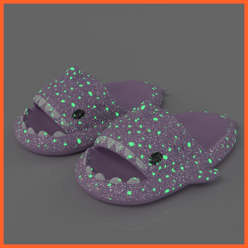 Shark Slippers With Starry Night Light Design Bathroom Slippers Couple House Shoes For Women