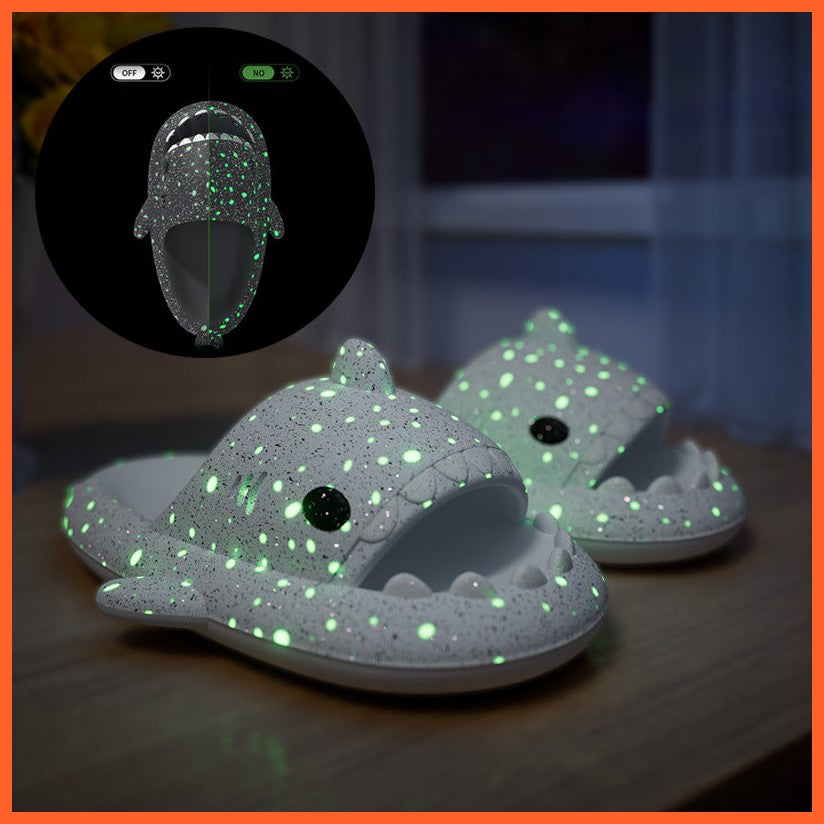 Shark Slippers With Starry Night Light Design Bathroom Slippers Couple House Shoes For Women