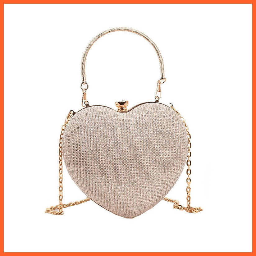 New Fashion Chain Crossbody Explosion Handheld Peach Heart Bag