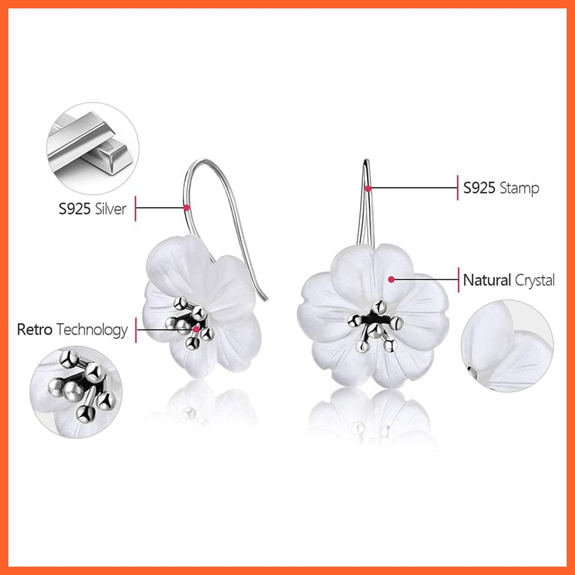 whatagift.com.au 925 Sterling Silver Flower in the Rain Earrings