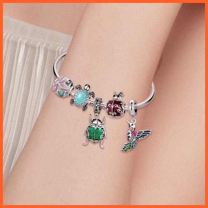 whatagift.com.au 925 Sterling Silver Ladybug Turtle Birds Bug Pendant Animal Charms Collection