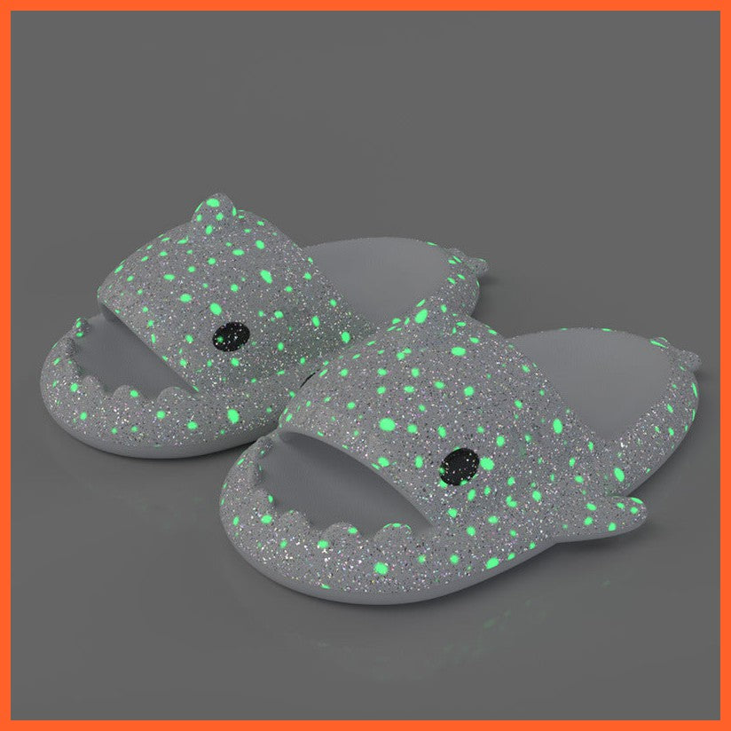 Shark Slippers With Starry Night Light Design Bathroom Slippers Couple House Shoes For Women