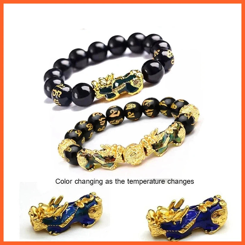 Stone Beads Bracelet | Wristband Gold Color| Wealth Good Luck Unisex Bracelet