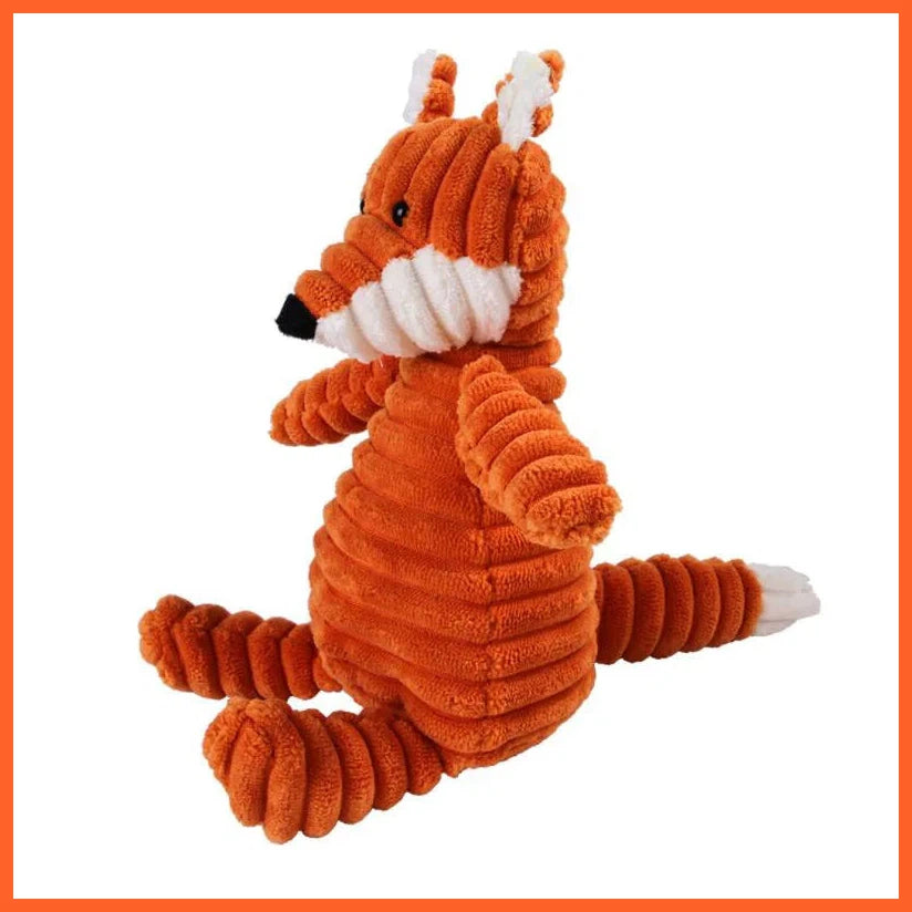 Plush Dog Toy Animals Shape Bite Resistant Squeaky Toys Corduroy Dog Toys For Small Large Dogs Puppy Pets Training Accessories