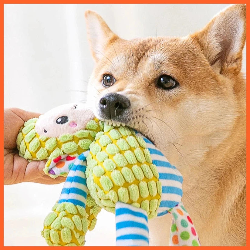 Pet Plush Toy Cat Dog Puzzle Toy Cute Animals Bite Resistant Interactive Squeaky Pet Dog Teeth Cleaning Chew Toy Pet Supplies