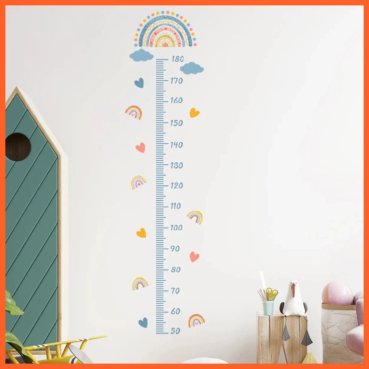 Kids Growth Chart Wall Stickers | Measure Height Record Ruler Baby Growth Chart | Decals Bedroom Nursery Decoration