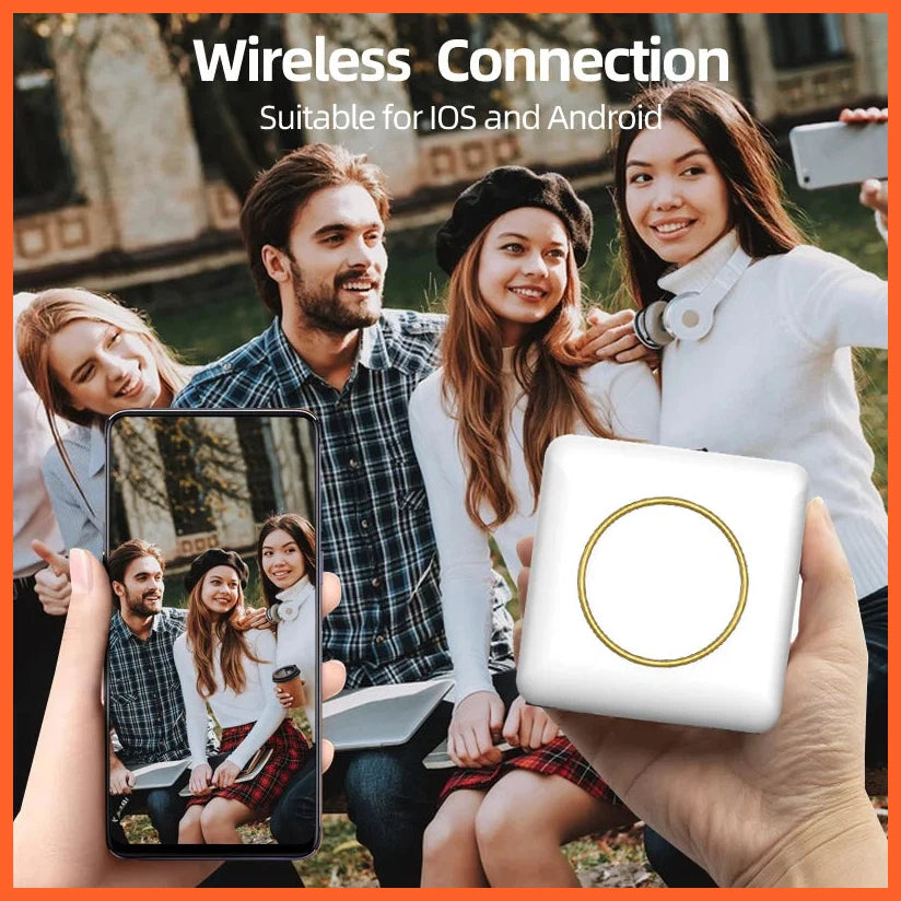 Mini Wireless Inkless Bluetooth Printer | Sticker Adhesive Paper Note Photo Thermal Portable Pocket Office Home Printer