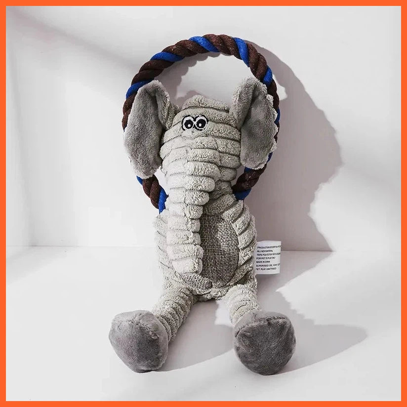 Dog Plush Toys Pet Squeaky Animal Toy Dog Bite-Resistant Clean Teeth Chew Toy Pet Supplies Interactive Toys Lion Elephant Monkey