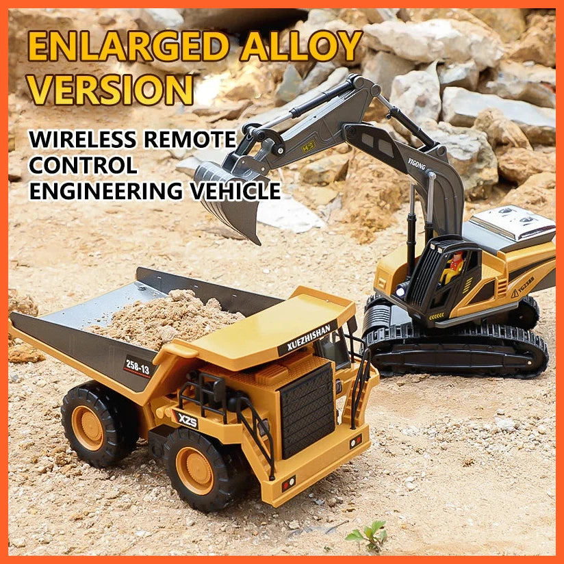 Rc Excavator Dumper Car 2.4G Remote Control | Engineering Vehicle Crawler Truck Bulldozer Toys For Boys Kids