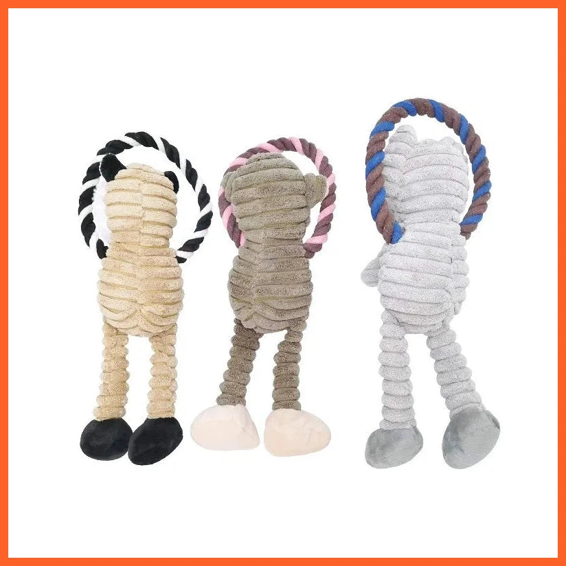 Dog Plush Toys Pet Squeaky Animal Toy Dog Bite-Resistant Clean Teeth Chew Toy Pet Supplies Interactive Toys Lion Elephant Monkey