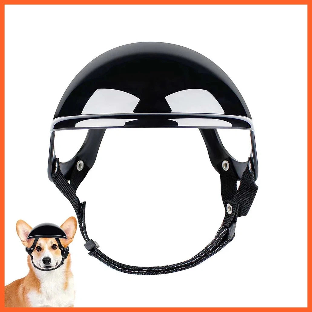 Pet Motorcycle Safety Helmet Adjustable Size Double Hole Design Soft Elastic Headwear Dog Cat Accessories