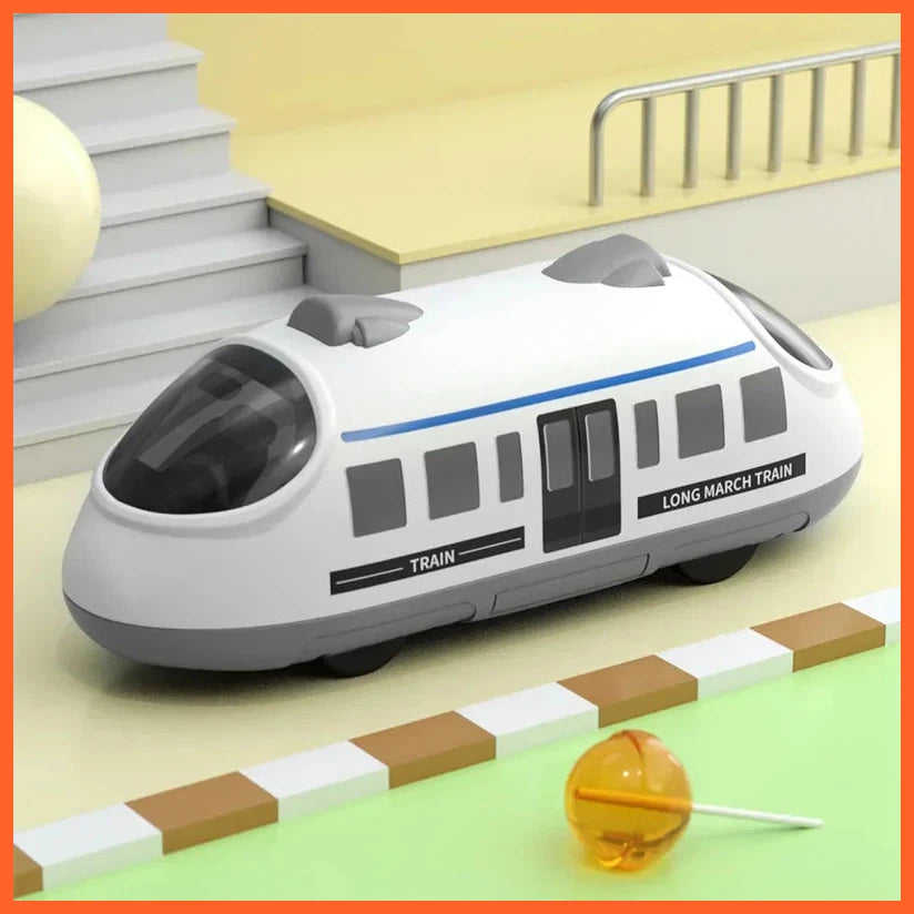 Rebound High Speed Rail Cartoon Subway Forward And Backward  Pull Back Vehicle Dinosaur Car Toy For Children