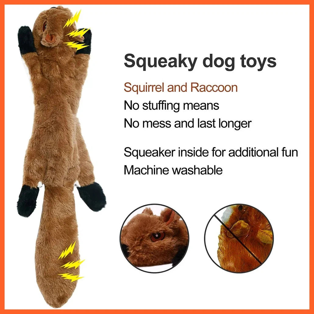 Funny Simulated Animal No Stuffing Dog Toy With Squeakers Durable Stuffingless Plush Squeaky Dog Chew Toy Crinkle Pet Squeak Toy