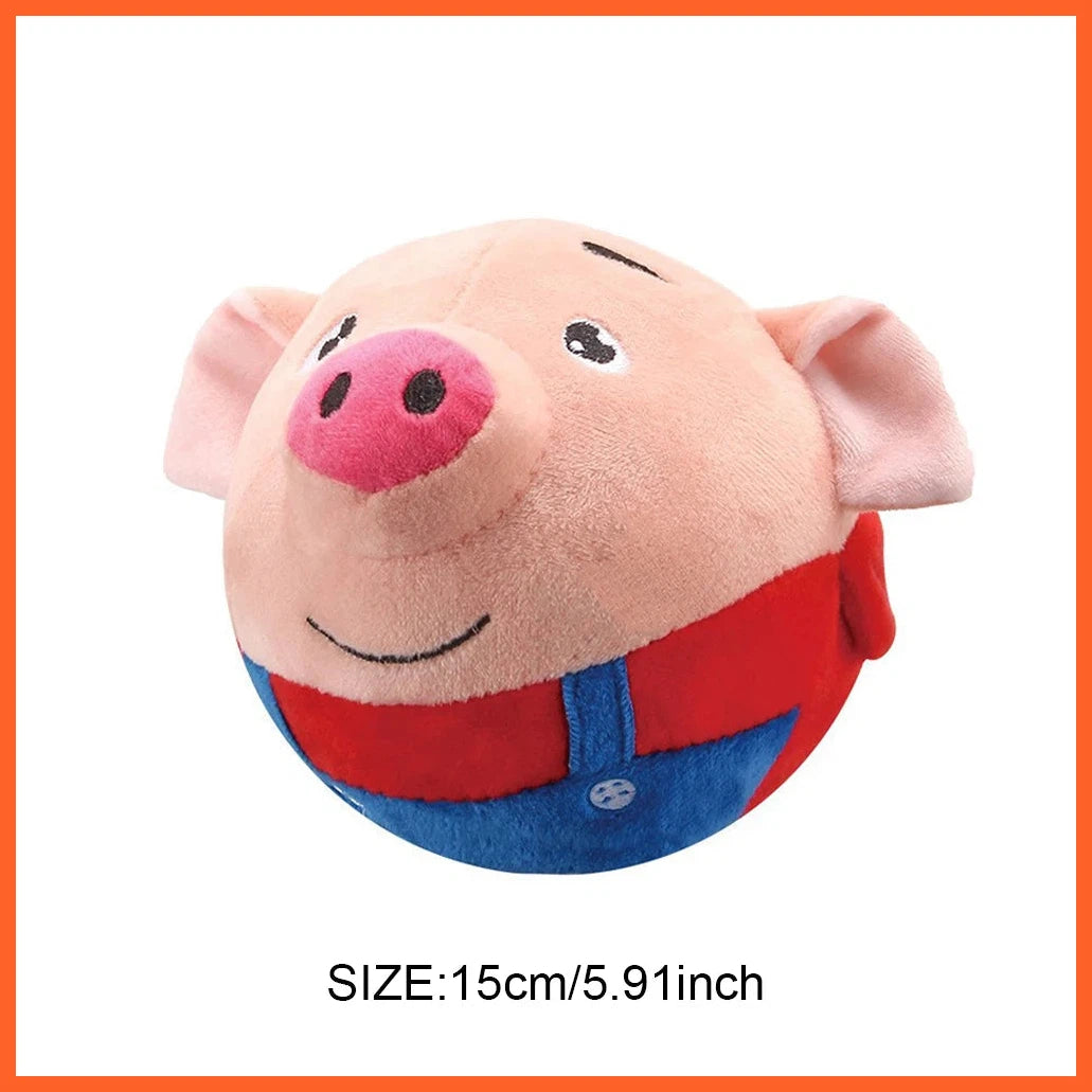 Plush Automatic Bouncing Toys Bite Resistant Music Vibration Bouncing Ball Talking Self-Moving For Dog Indoor Playing