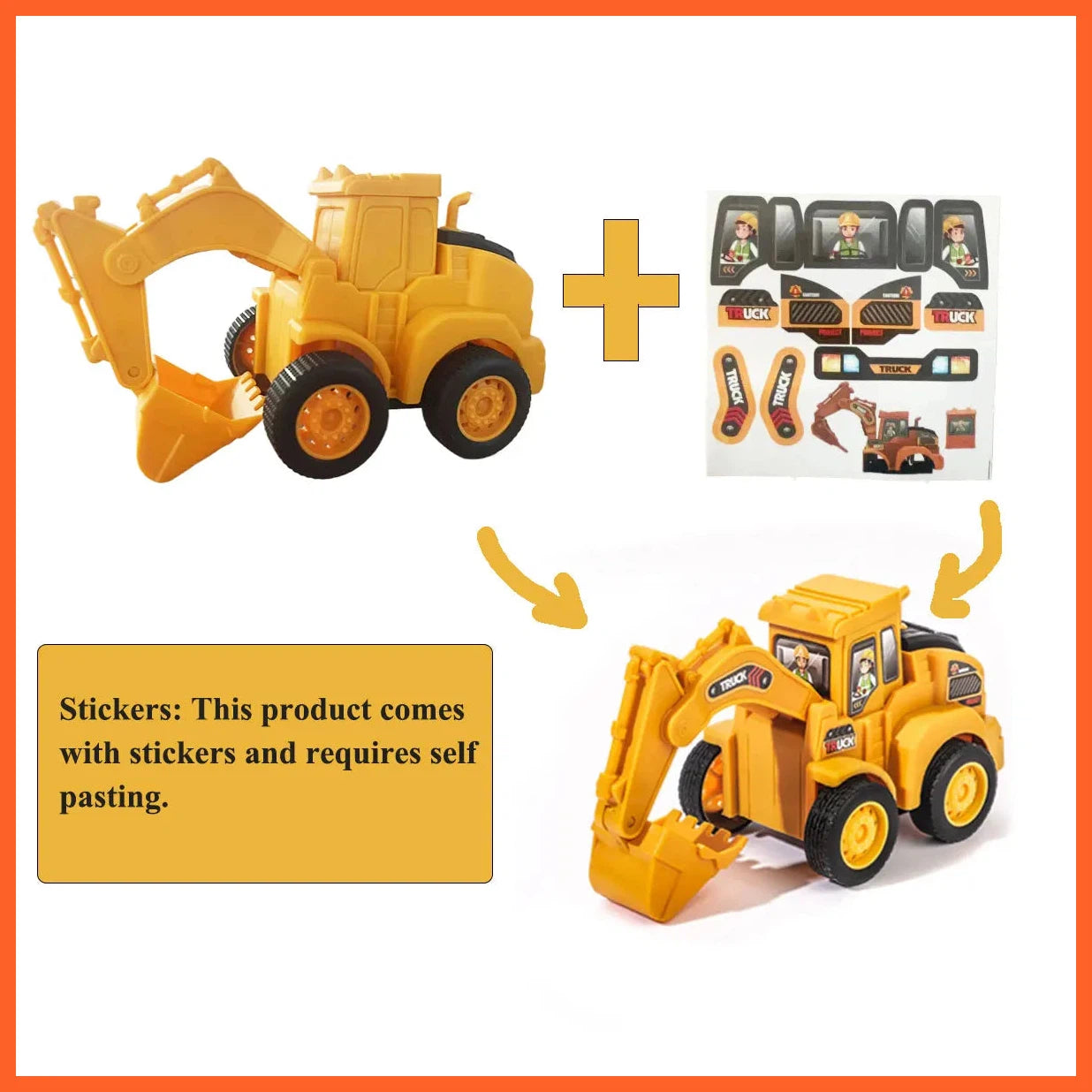 Engineering Vehicle Model Press Sliding Car Excavator Bulldozer Children Educational Construction Vehicle Toy Kids