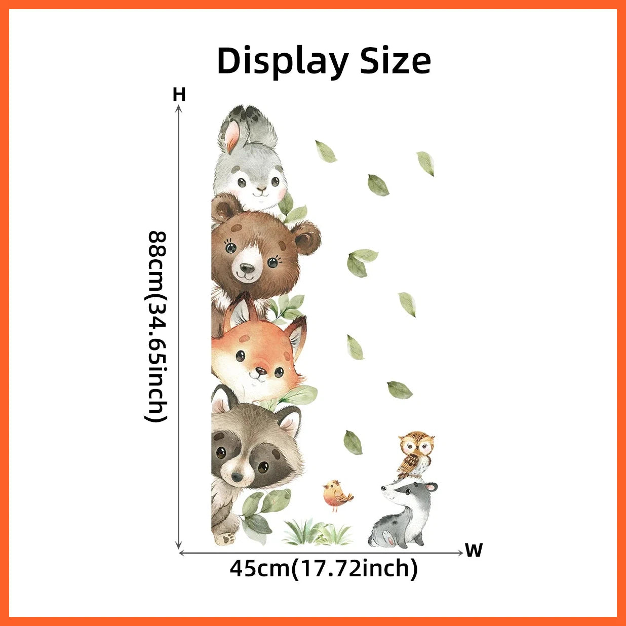 1Pc Cute Cartoon Probe Stacked Sitting Small Animal Wall Stickers For Kids Room Bedroom Home Decoration Wall Decor