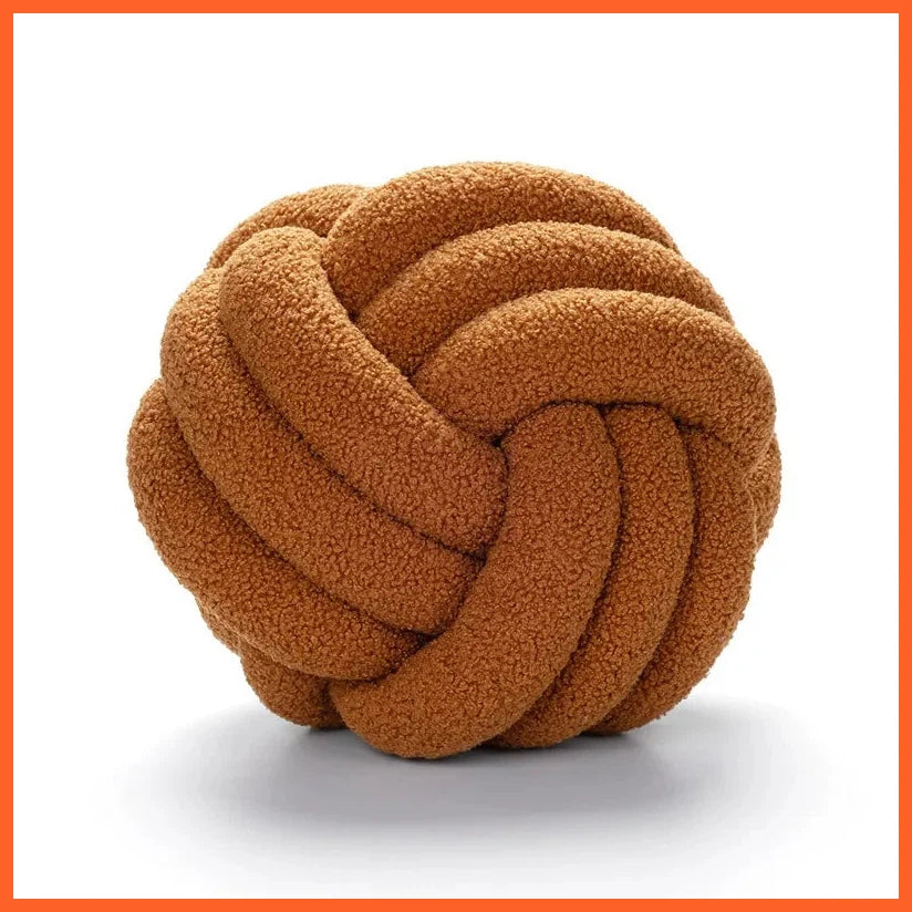 Fleece Roll Hand-Knotted Ball Throw Pillow | Throw Pillow Sofa