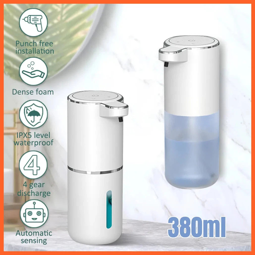 380Ml White Automatic Foam Soap Dispensers Machine | Infrared Inductive Liquid Soap Dispenser