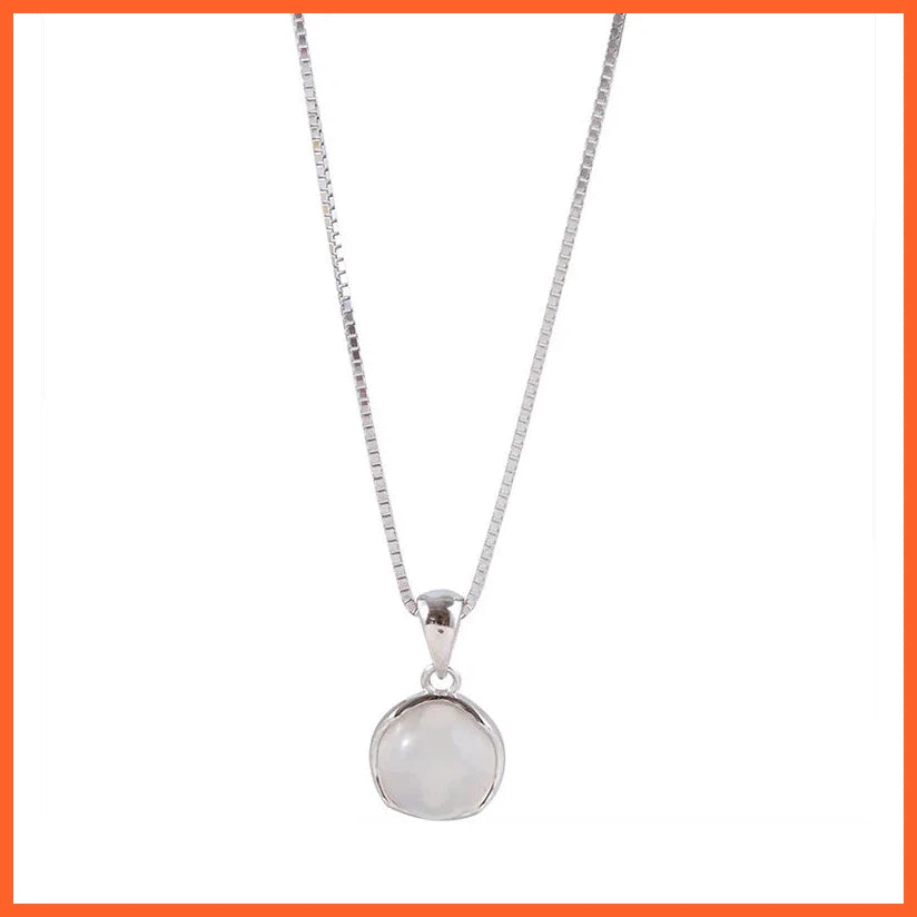 Luxury White Round Moonstone Pendant Necklaces Women