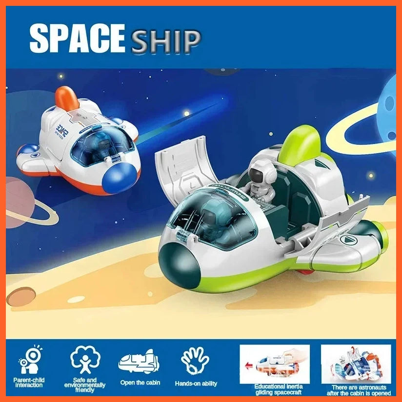 Inertia Car Space Plastic Model Cars Children'S Toys Deformation Spaceship Rocket Spacecraft Space Exploration Vehicle Gift