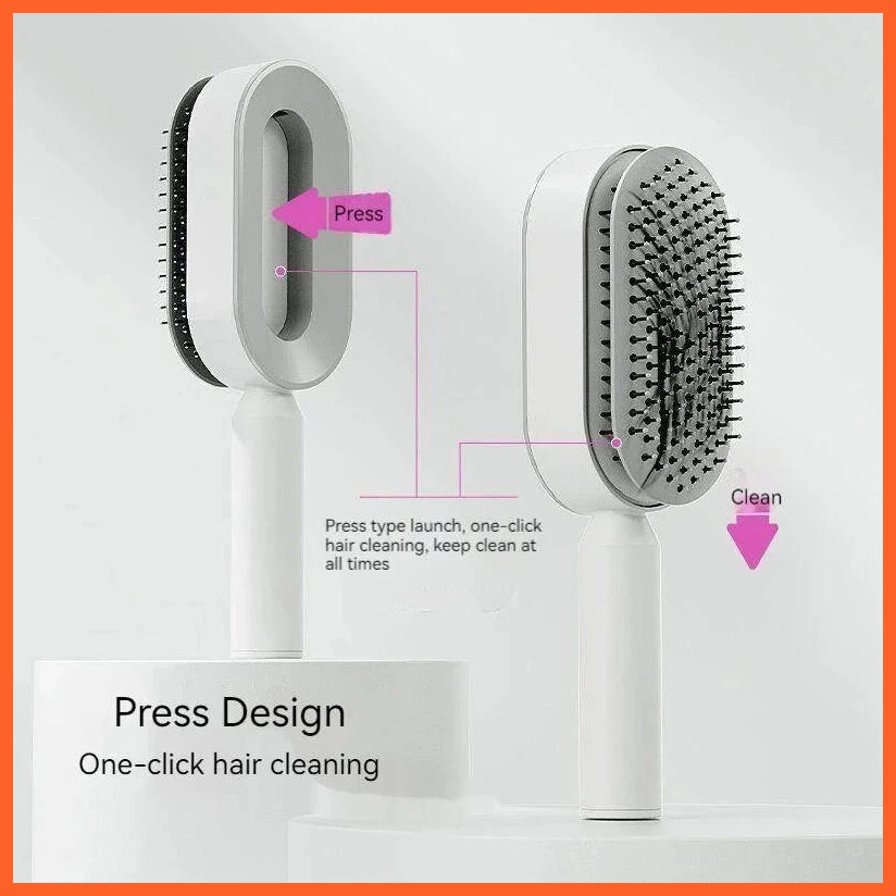 Self Cleaning Hair Brush 3D Air Cushion Massager Brushes Airbag Massage Comb Brush Detangling Anti Static Hairbrush Cleaner