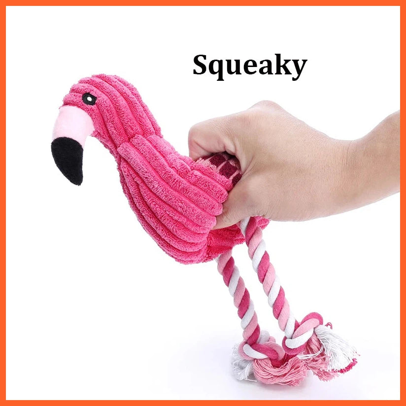 Animal Shape Squeaky Toys Plush Dog Toy Cute Bite Resistant Corduroy Toy For Small Large Dogs Puppy Pet Dog Accessories