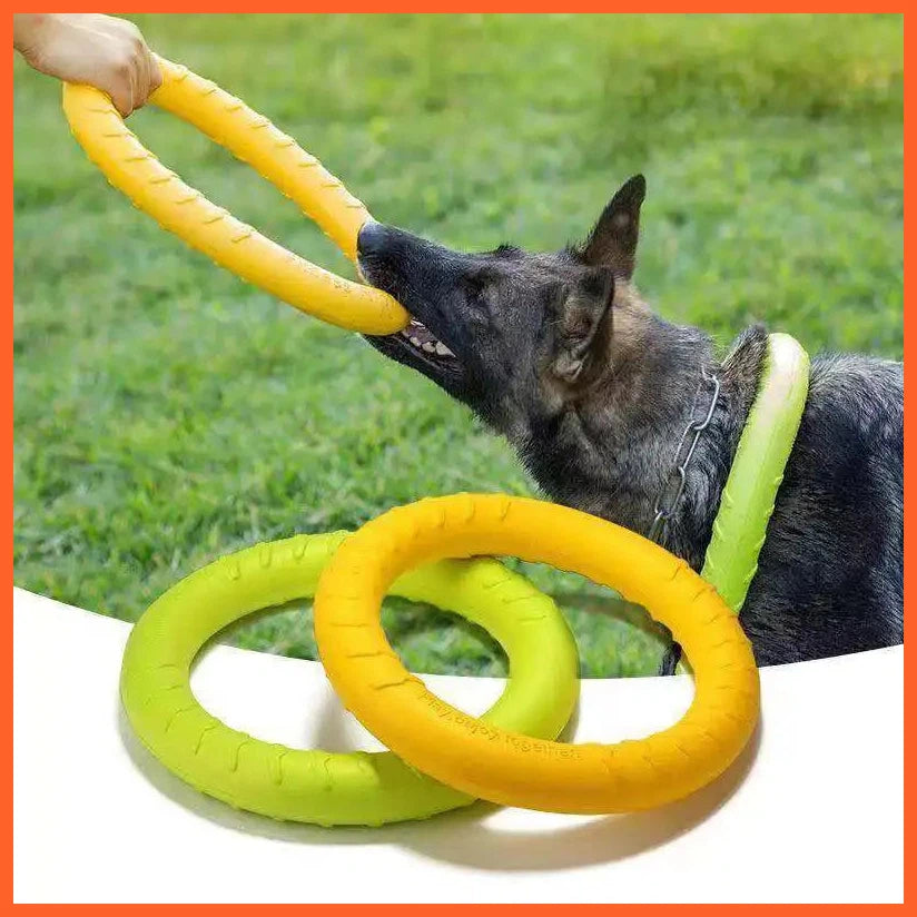 Dog Toys Pet Flying Disk Training Ring Puller Anti-Bite Floating Interactive Supplies Dog Toys Aggressive Chewing