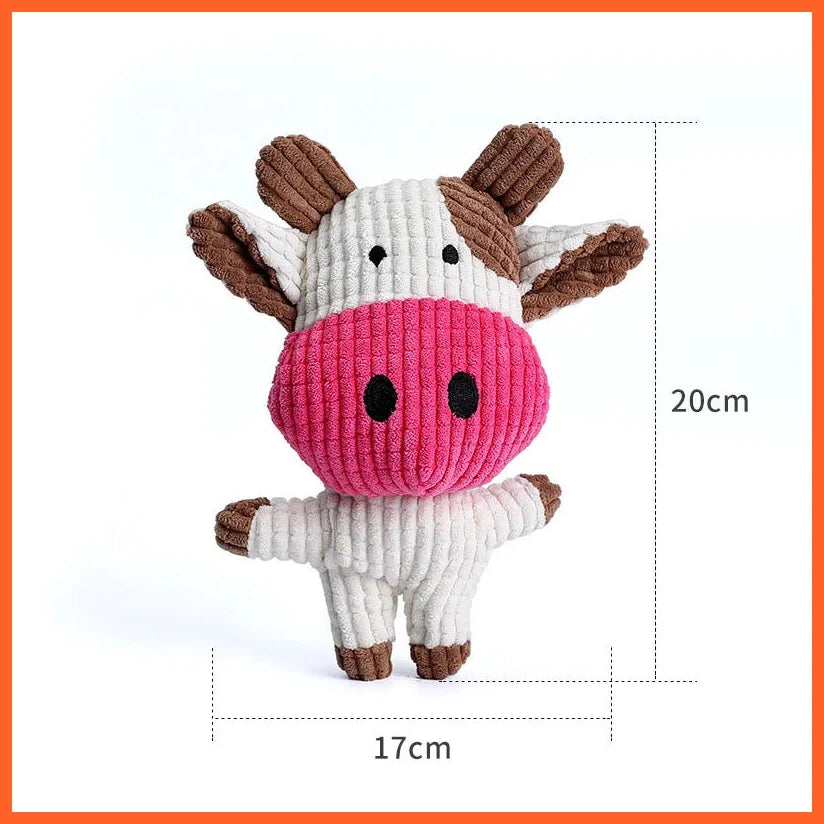 Cute Plush Toys Squeak Pet Cow Rabbit Animal Plush Toy Dog Chew Squeaky Whistling Involved Squirrel Dog Toys