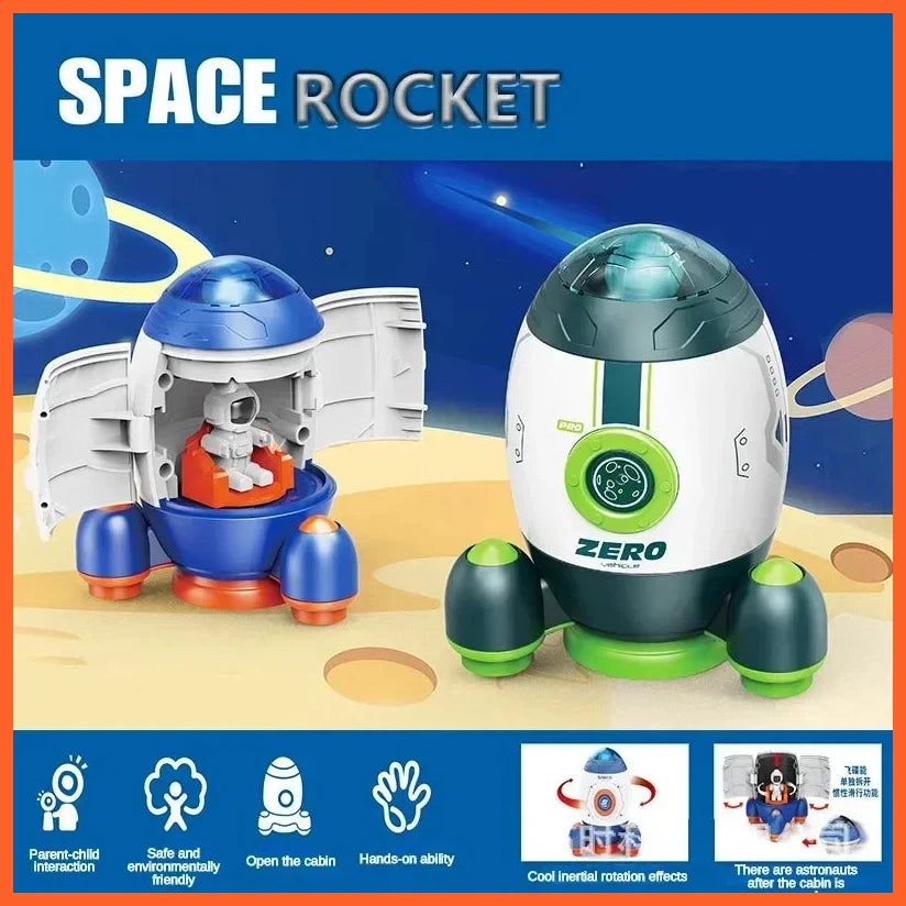 Inertia Car Space Plastic Model Cars Children'S Toys Deformation Spaceship Rocket Spacecraft Space Exploration Vehicle Gift