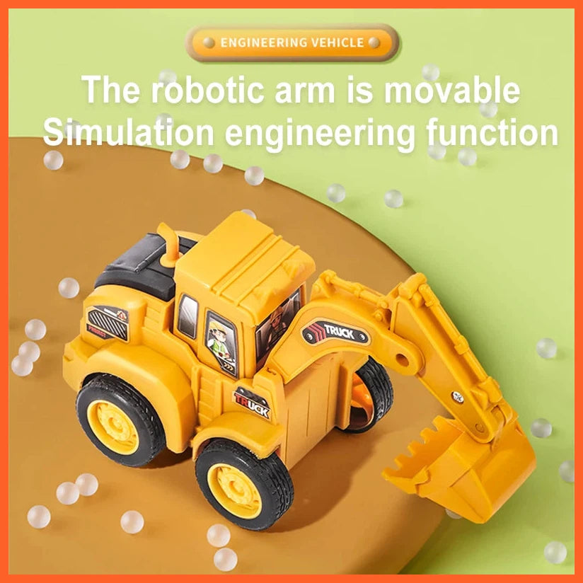 Engineering Vehicle Model Press Sliding Car Excavator Bulldozer Children Educational Construction Vehicle Toy Kids