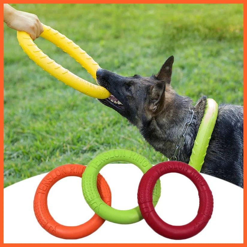 Dog Toys Pet Flying Disk Training Ring Puller Anti-Bite Floating Interactive Supplies Dog Toys Aggressive Chewing