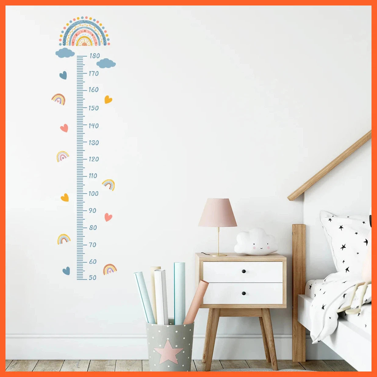 Kids Growth Chart Wall Stickers | Measure Height Record Ruler Baby Growth Chart | Decals Bedroom Nursery Decoration