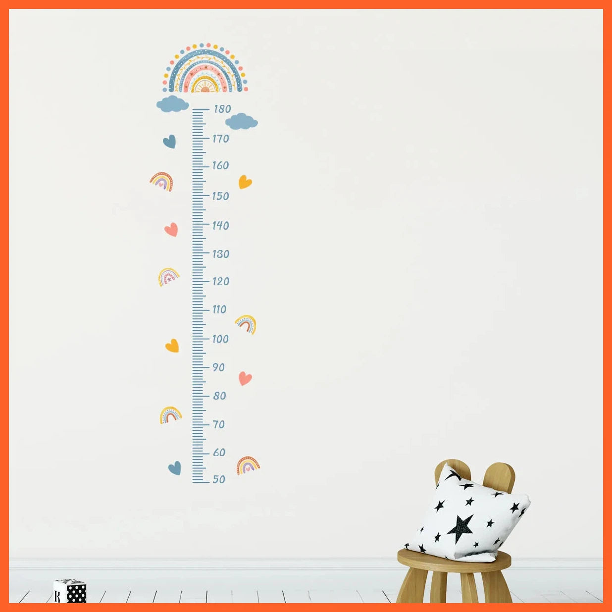 Kids Growth Chart Wall Stickers | Measure Height Record Ruler Baby Growth Chart | Decals Bedroom Nursery Decoration