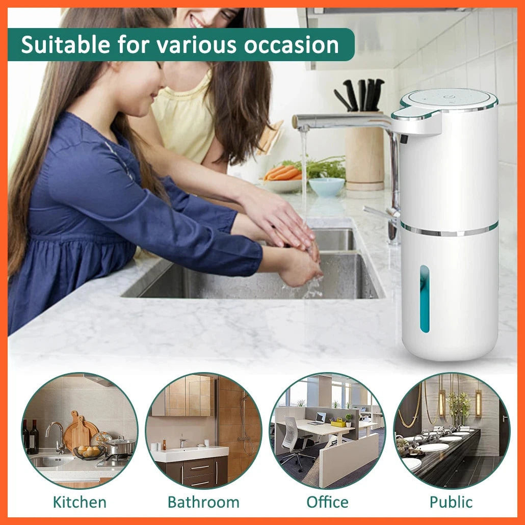 380Ml White Automatic Foam Soap Dispensers Machine | Infrared Inductive Liquid Soap Dispenser