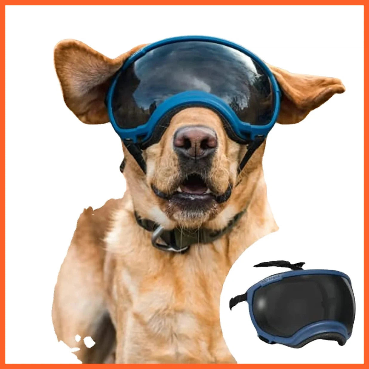 Dog Goggles Anti Uv Strong Impact Resistance Adjustable Elastic Puppy Large Breed Dog Goggles Breathable Pet Sunglasses