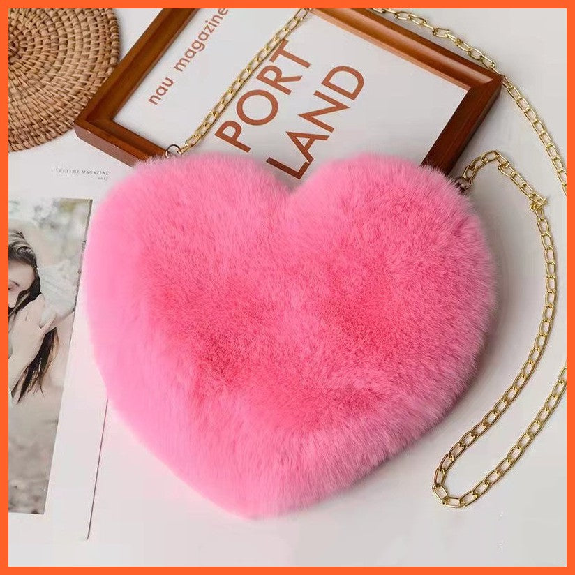 Love Bags For Women Plush Chain Shoulder Bags Valentine'S Day Party Bag