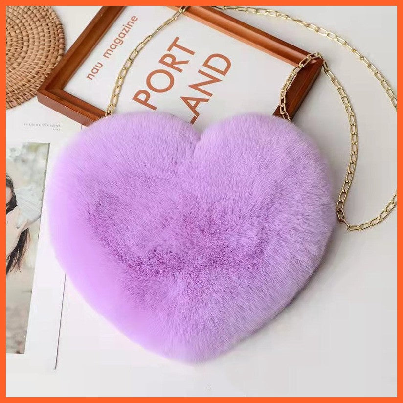 Love Bags For Women Plush Chain Shoulder Bags Valentine'S Day Party Bag